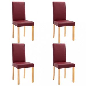 Jedálenská stolička 4 ks umelá koža / drevo Dekorhome Vínová vyobraziť