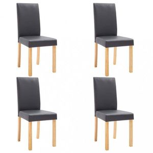 Jedálenská stolička 4 ks umelá koža / drevo Dekorhome Sivá vyobraziť