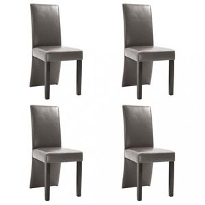 Jedálenská stolička 4 ks umelá koža / drevo Dekorhome Sivá vyobraziť