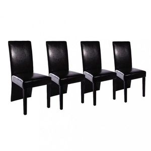 Jedálenská stolička 4 ks umelá koža / drevo Dekorhome Čierna vyobraziť