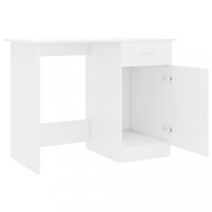 Písací stôl so skrinkou 100x50 cm Dekorhome Biela lesk vyobraziť
