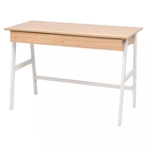 Písací stôl 110x55 cm dub / biela Dekorhome vyobraziť