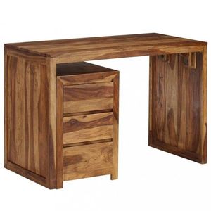 Písací stôl so zásuvkami 110x55 cm masívne drevo Dekorhome vyobraziť
