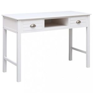 Písací stôl s 2 zásuvkami masívne drevo Dekorhome Biela / strieborná vyobraziť