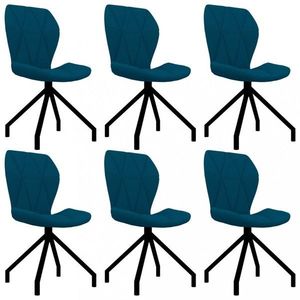 Jedálenská stolička 6 ks umelá koža Dekorhome Modrá vyobraziť