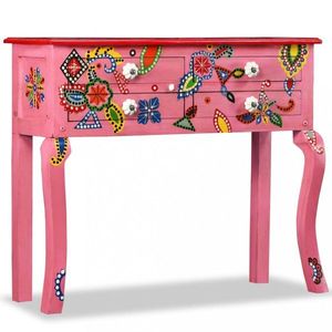 Odkladací stolík ručne maľovaný Dekorhome Ružová vyobraziť