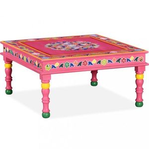 Konferenčný stolík ručne maľovaný Dekorhome Ružová vyobraziť