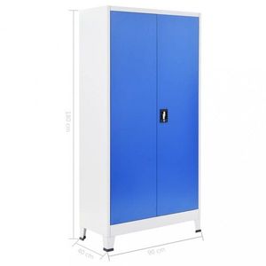 Kancelárska skriňa sivá / modrá Dekorhome 90x40x180cm vyobraziť