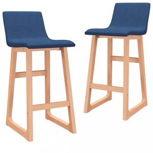Barové stoličky 2 ks látka / buk Dekorhome Modrá vyobraziť