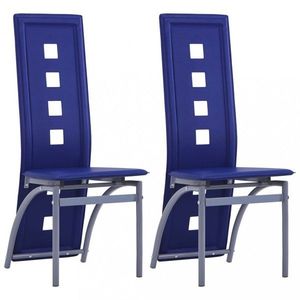 Jedálenská stolička 2 ks umelá koža Dekorhome Modrá vyobraziť