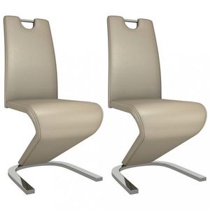 Jedálenská stolička 2 ks umelá koža / chróm Dekorhome Cappuccino vyobraziť