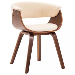 Jedálenská stolička ohýbané drevo Dekorhome Hnedá / krémová vyobraziť