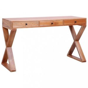 Písací stôl masívne mahagónové drevo Dekorhome Prírodná vyobraziť