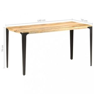 Jedálenský stôl masívne drevo / oceľ Dekorhome 140x70x76 cm vyobraziť