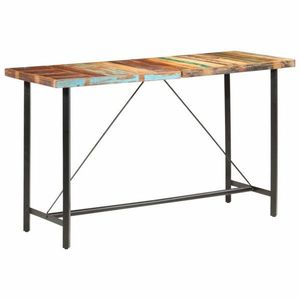 Barový stôl masívne drevo / oceľ Dekorhome Recyklované drevo vyobraziť