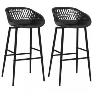 Barové stoličky 2 ks plast / kov Dekorhome Čierna vyobraziť
