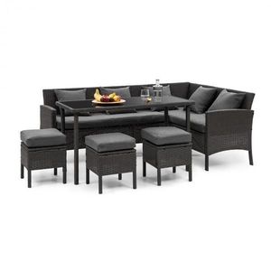 Blumfeldt Titania Dining Lounge Set, záhradná sedacia súprava, čierna/tmavosivá vyobraziť