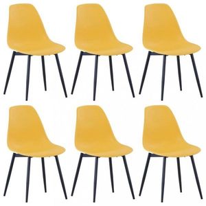 Jedálenská stolička 6 ks plast / kov Dekorhome Žltá vyobraziť