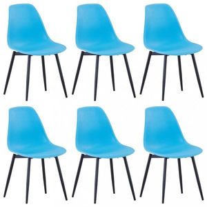 Jedálenská stolička 6 ks plast / kov Dekorhome Modrá vyobraziť