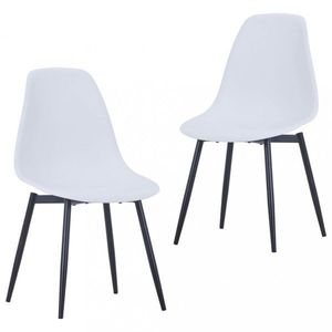 Jedálenská stolička 2 ks plast / kov Dekorhome Biela vyobraziť