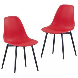 Jedálenská stolička 2 ks plast / kov Dekorhome Červená vyobraziť