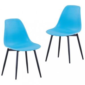 Jedálenská stolička 2 ks plast / kov Dekorhome Modrá vyobraziť