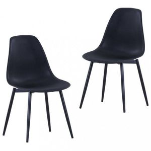 Jedálenská stolička 2 ks plast / kov Dekorhome Čierna vyobraziť