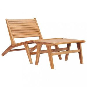 Záhradná stolička s podnožkou teakové drevo Dekorhome vyobraziť