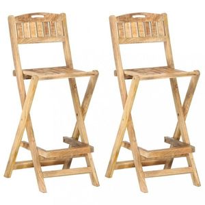 Skladacia záhradná barové stoličky 2 ks mangovníkové drevo Dekorhome vyobraziť