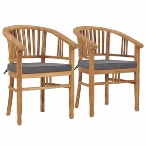 Záhradná stolička s poduškami 2 ks teakové drevo Dekorhome Sivá vyobraziť