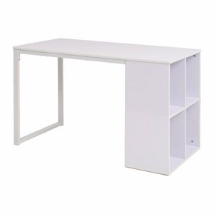 Písací stôl s regálom 120x60 cm Dekorhome Biela vyobraziť