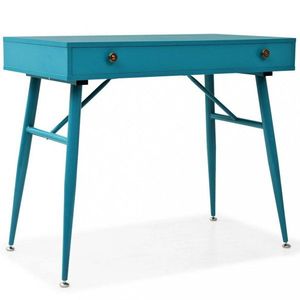 Písací stôl so zásuvkou 90x50 cm tyrkysová Dekorhome vyobraziť