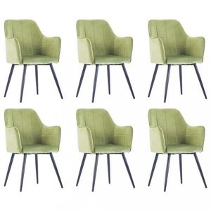 Jedálenská stolička 6 ks zamat / oceľ Dekorhome Zelená vyobraziť