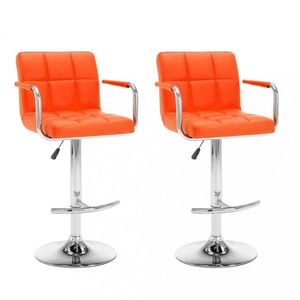 Barové stoličky 2 ks umelá koža / kov Dekorhome Oranžová vyobraziť