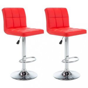 Barové stoličky 2 ks umelá koža / kov Dekorhome Červená vyobraziť