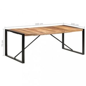 Jedálenský stôl masívne drevo / kov Dekorhome 200x100x75 cm vyobraziť