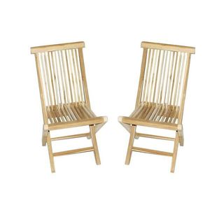 Divero 2151 Skladacia stolička z tíkového dreva, 2 kusy vyobraziť