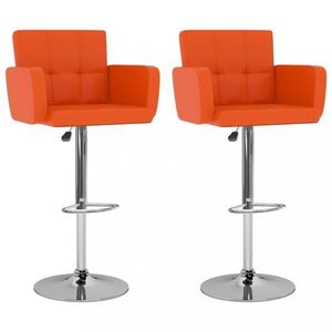 Barové stoličky 2 ks umelá koža / kov Dekorhome Oranžová vyobraziť
