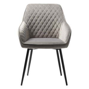 Sivá zamatová jedálenská stolička Unique Furniture Milton vyobraziť