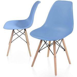 Sada stoličiek s plastovým sedadlom, 2 ks, modré vyobraziť