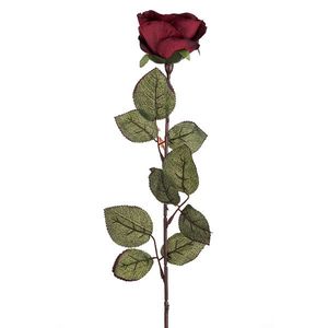 Umelá kvetina Ruža veľkokvetá 72 cm, vínová vyobraziť