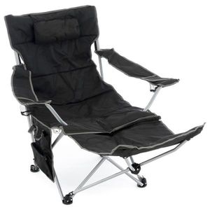 Divero 75907 Kempingová stolička s odnímateľnou podnožkou, čierna vyobraziť