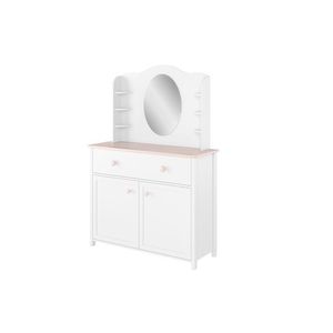 Byvajsnami SK, DELOR toaletný stolík, biela, ružová vyobraziť