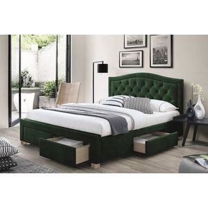 CATERA čalúnená posteľ 160, zelená vyobraziť