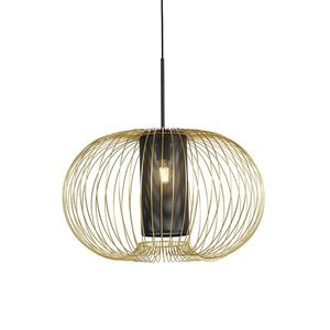 Dizajnová závesná lampa zlatá s čiernou 60 cm - Marnie vyobraziť