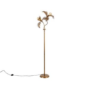 Vintage stojaca lampa zlatá 2-svetlá - Botanica vyobraziť