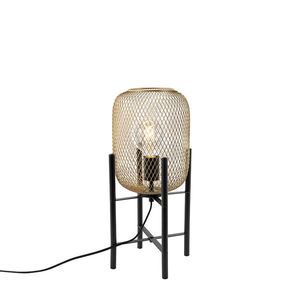 Moderná čierna so zlatou stolovou lampou - Bliss Mesh vyobraziť