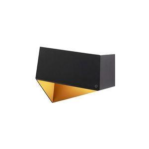 Dizajnová nástenná lampa čierna so zlatom - Fold vyobraziť