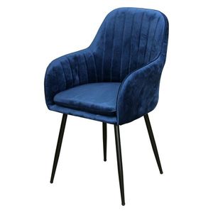 Jedálenská stolička DELTA modrý zamat vyobraziť