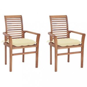 Záhradná jedálenská stolička 2 ks teakové drevo Dekorhome vyobraziť